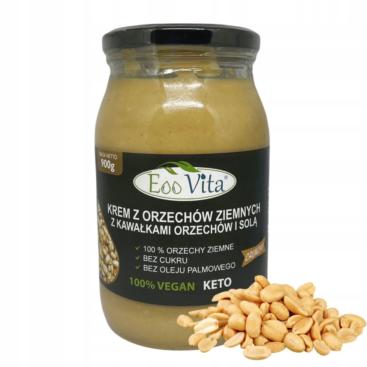 Masło Orzechowe CRUNCH z Solą KETO 900g