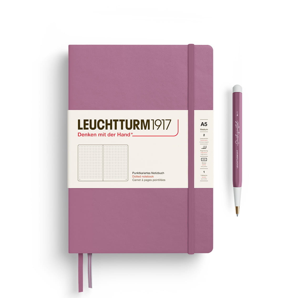 Notatnik Leuchtturm1917 Medium A5, kropki, Dusty Rose