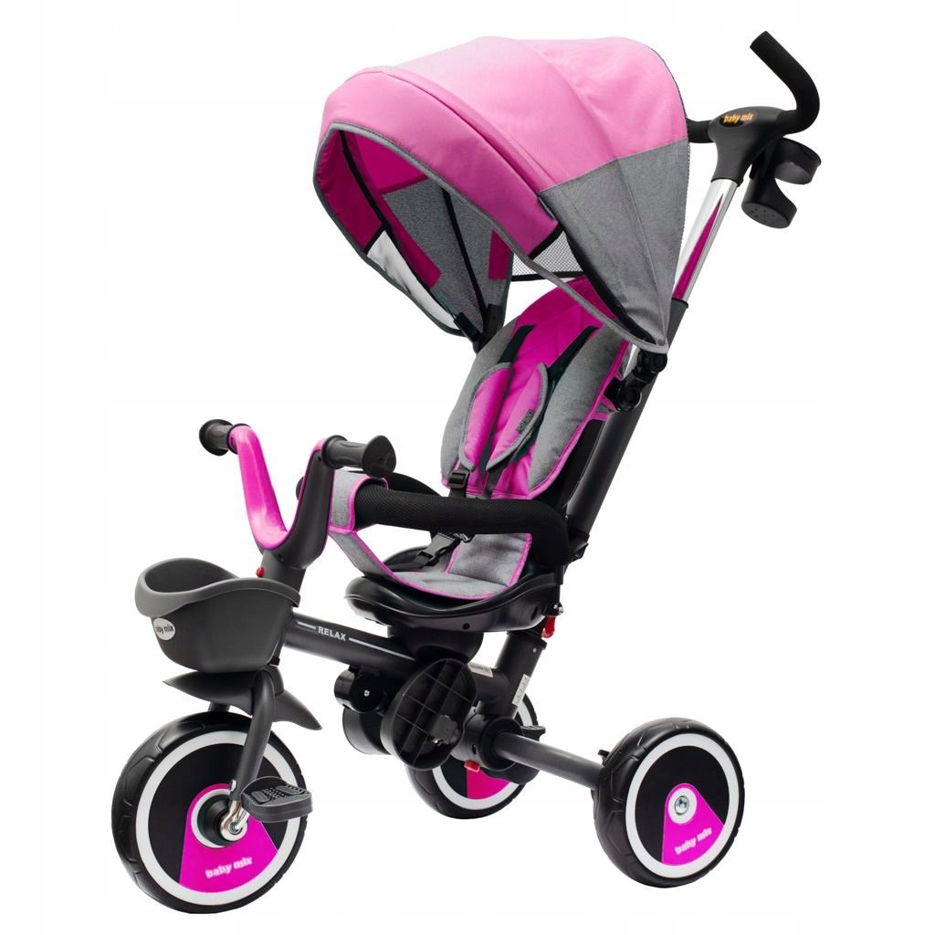 Rowerek trójkołowy Baby Mix 5w1 RELAX 360° różowy