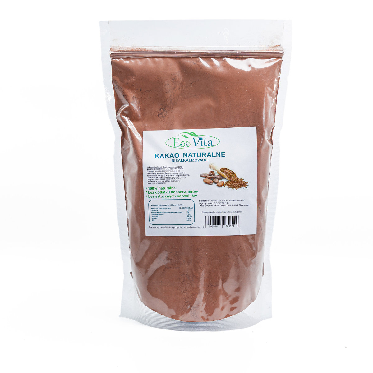 Kakao niealkalizowane Naturalne 500g
