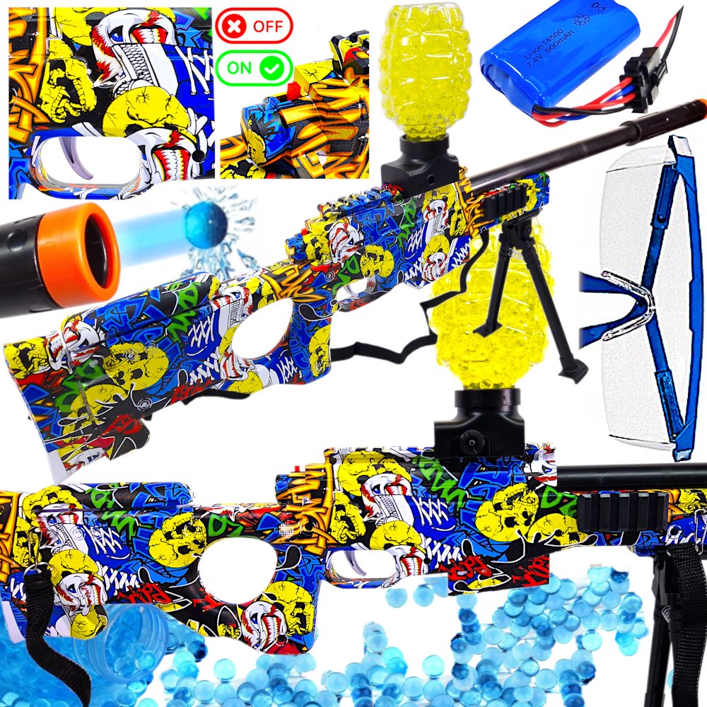 Snajperka AWP AUTOMAT Na Kulki Żelowe Wodne Orbeez Karabin Elektryczny CS2