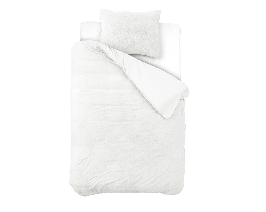 135X200 Teddy Kpl Pościeli Pluszowej Biały