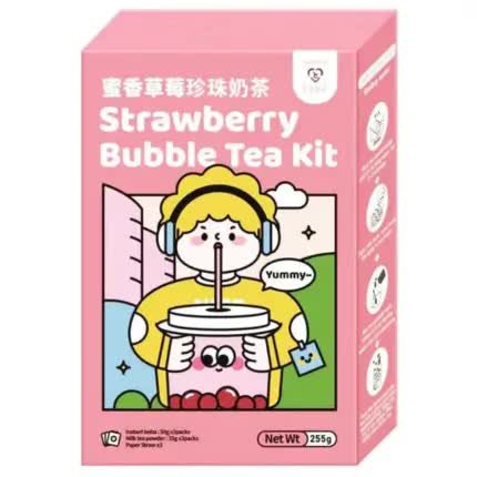 Tokimeki Bubble Tea Kit Strawberry 255g