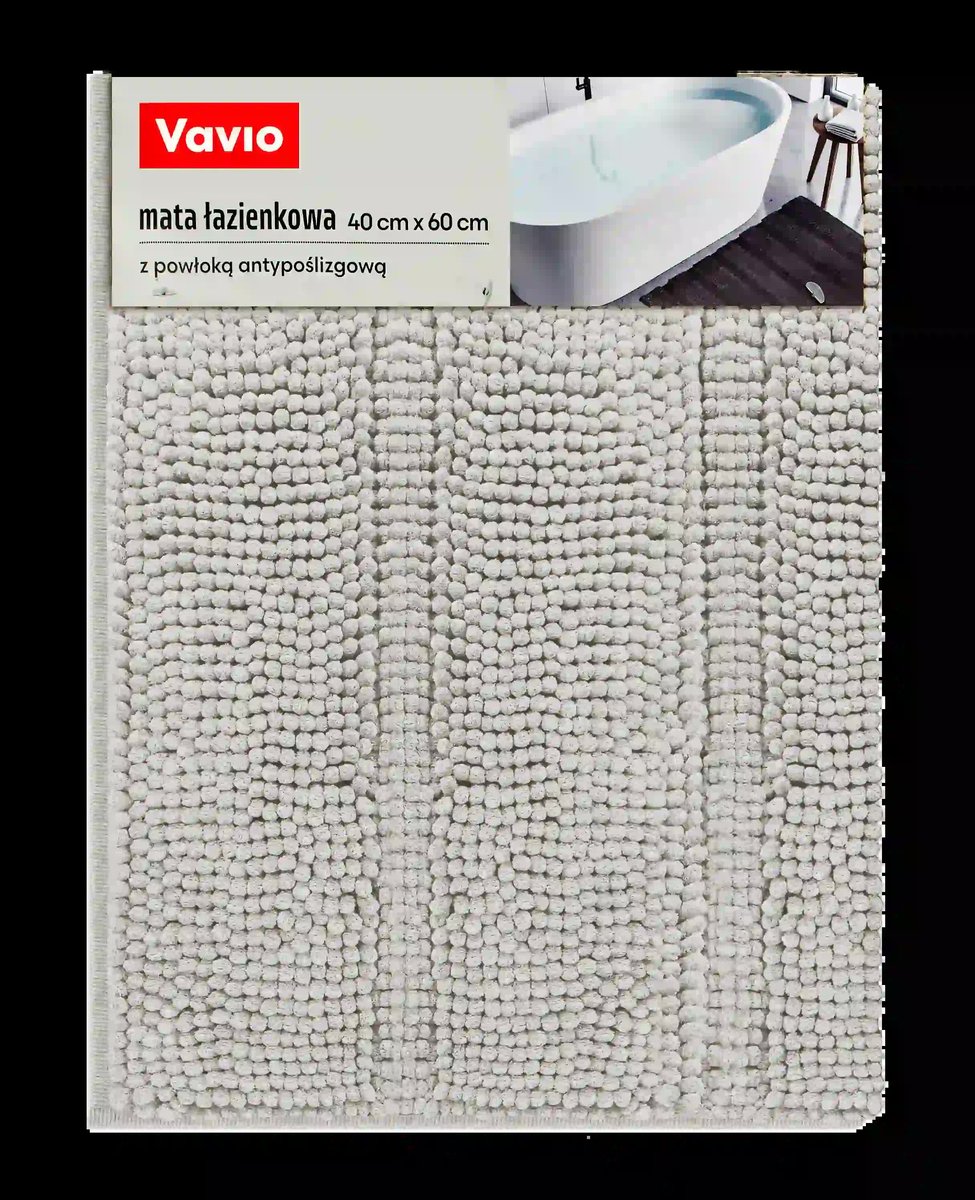 Mata łazienkowa z antypoślizgową powłoką 40x60cm, szara 1550 GSM