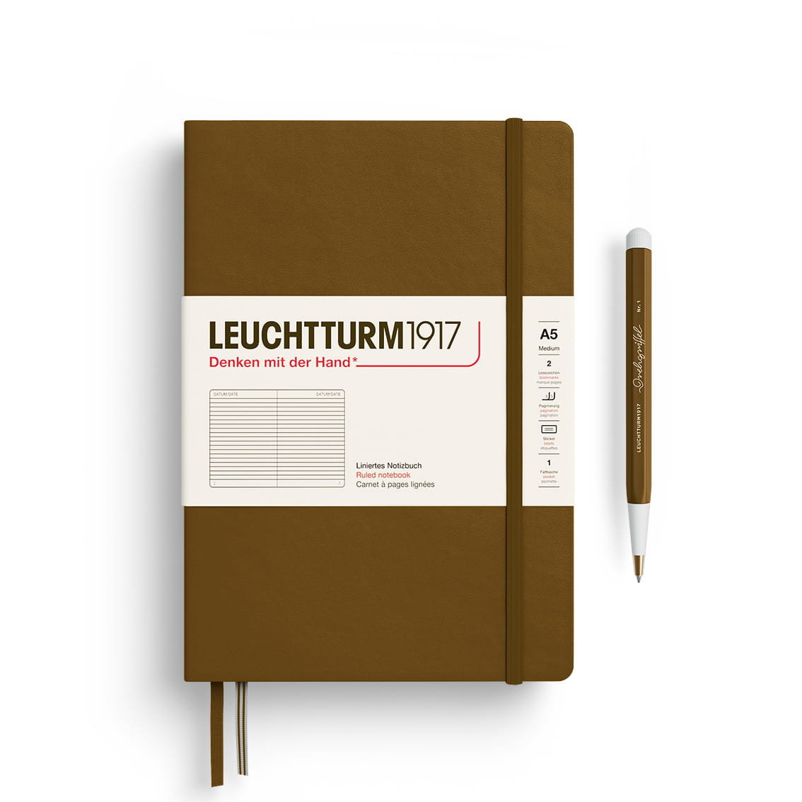 Notatnik Leuchtturm1917 Medium A5, linie, Spice Brown