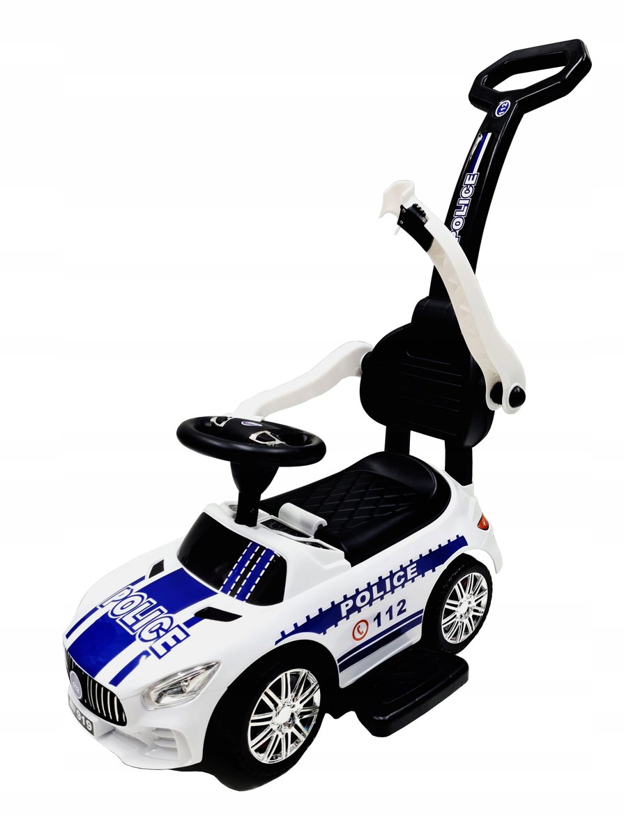 Dziecięcy jeździk z dźwiękiem Baby Mix POLICE biały