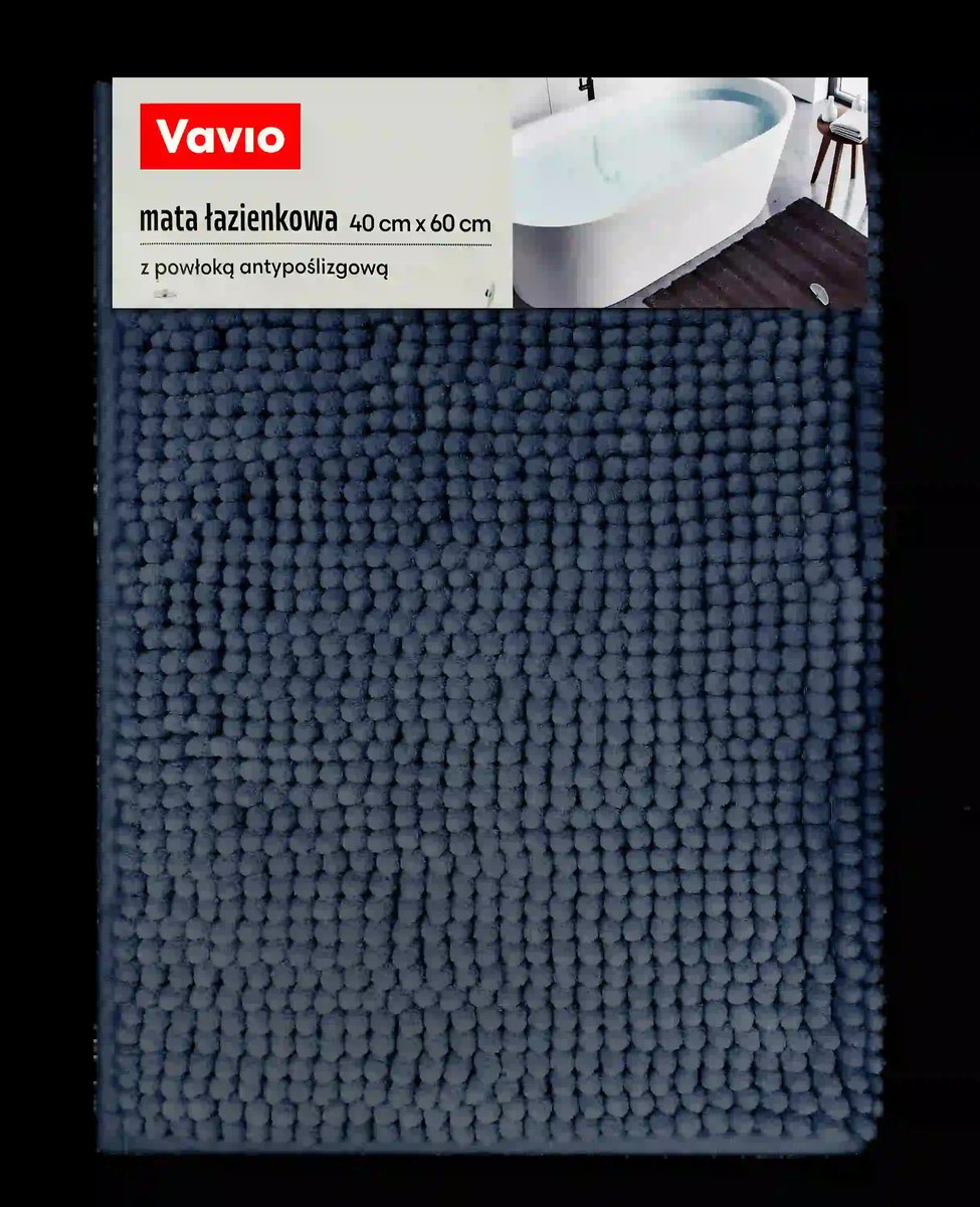 Mata łazienkowa z antypoślizgową powłoką 40x60cm, granatowa 1300 GSM
