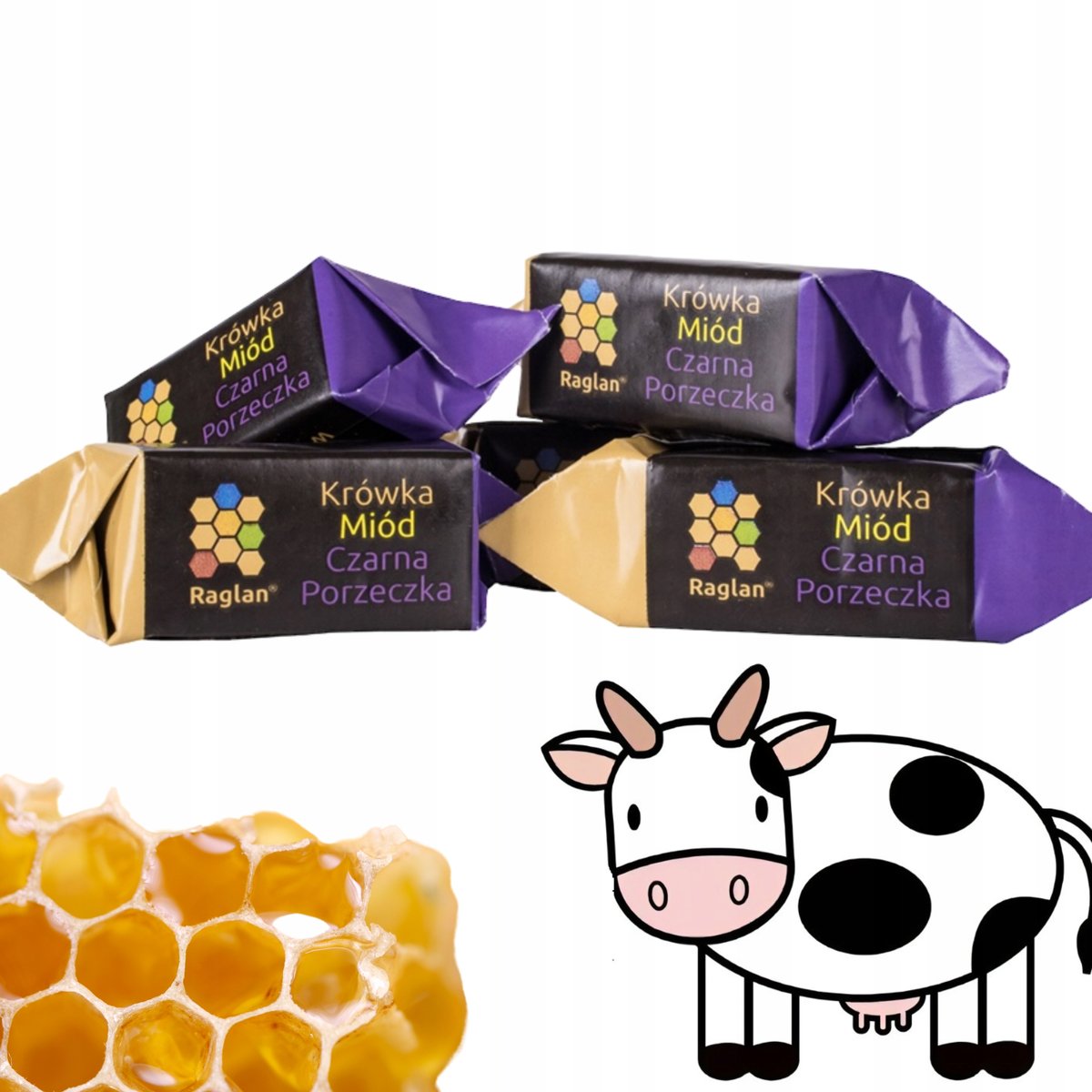 Krówki Miód z Czarną Porzeczką Raglan Polski Producent 1kg
