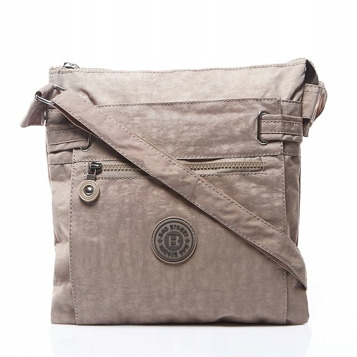 Ally Mała Lekka Torebka z Materiału Miejska do Pracy Beżowa Bag Street