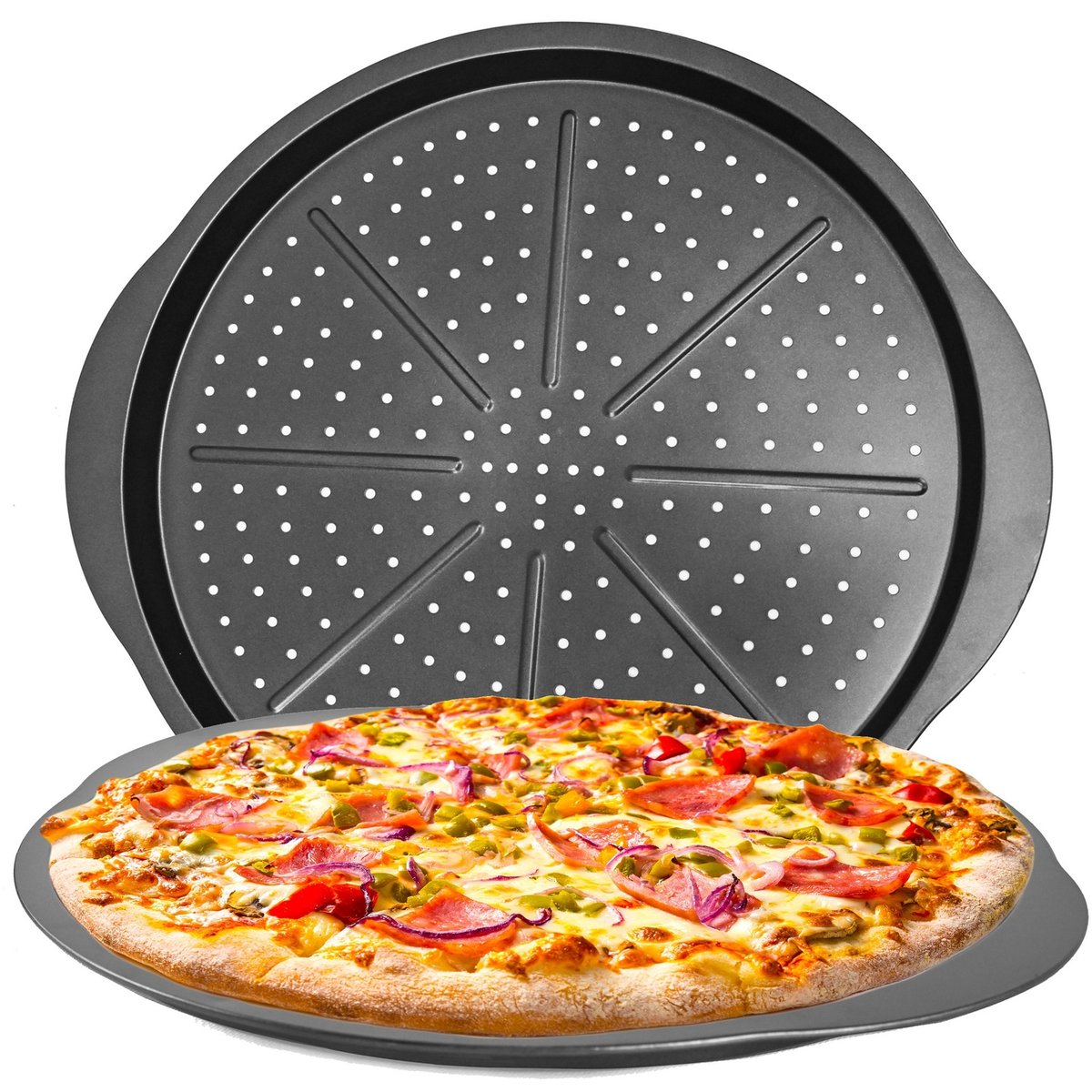 Blacha forma do pieczenia pizzy z powłoką nieprzywierającą XXL taca duża