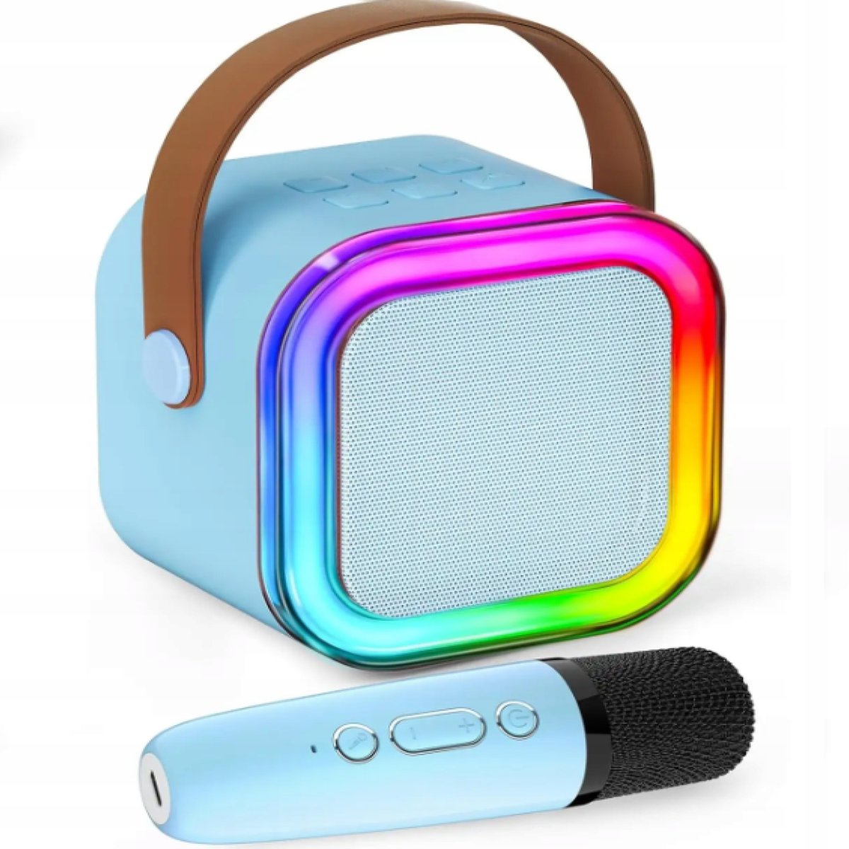 Zestaw do Karaoke Dla Dzieci Mikrofon Głośnik Bezprzewodowy Bluetooth Led
