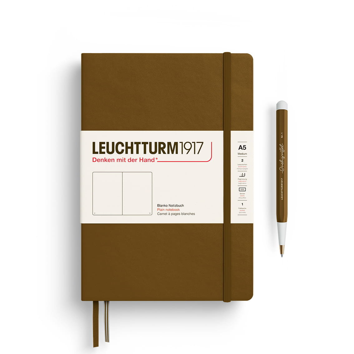 Notatnik Leuchtturm1917 Medium A5, gładki, Spice Brown