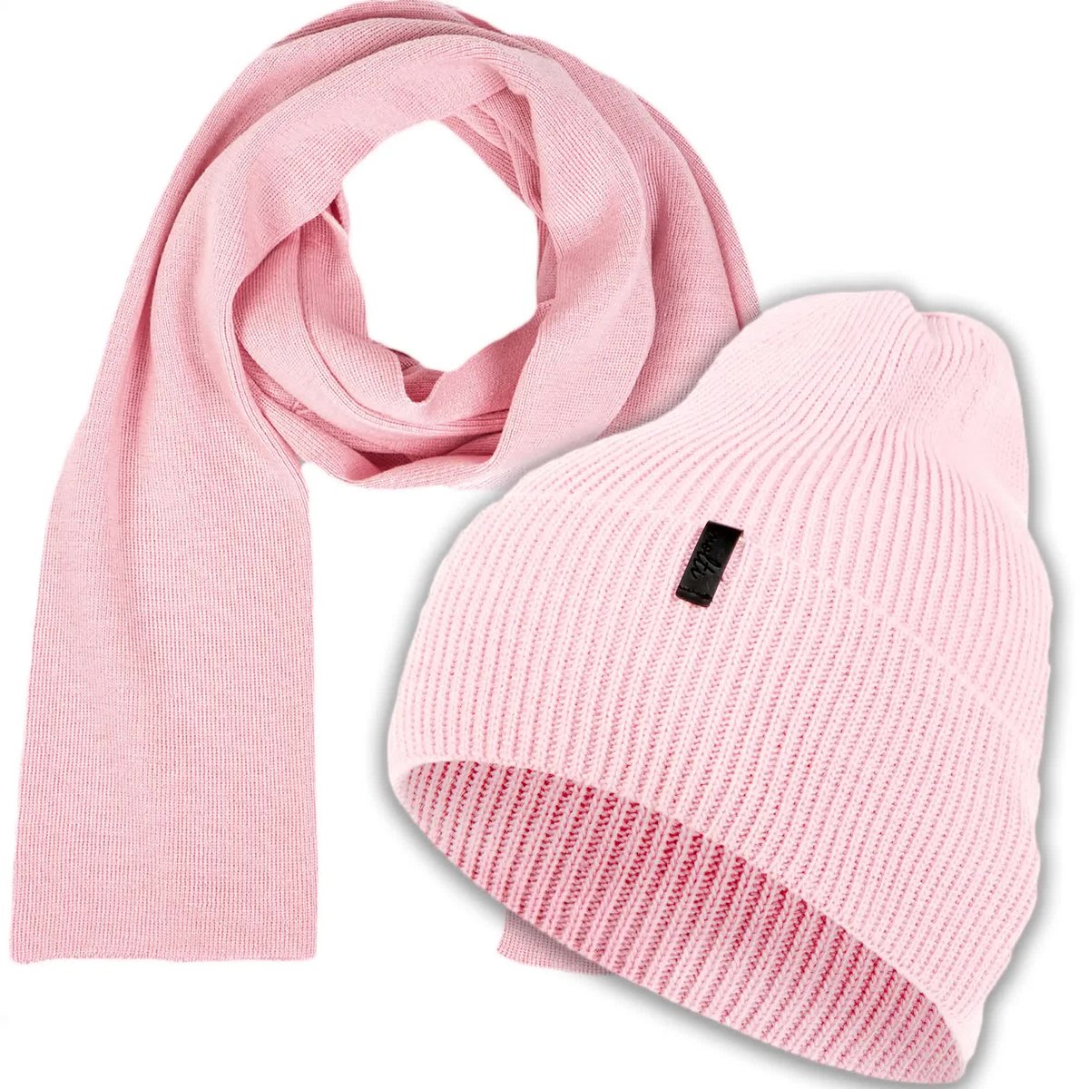 Ciepły komplet zimowy damski czapka + szal piękny kobiecy zestaw 100% WEŁNY