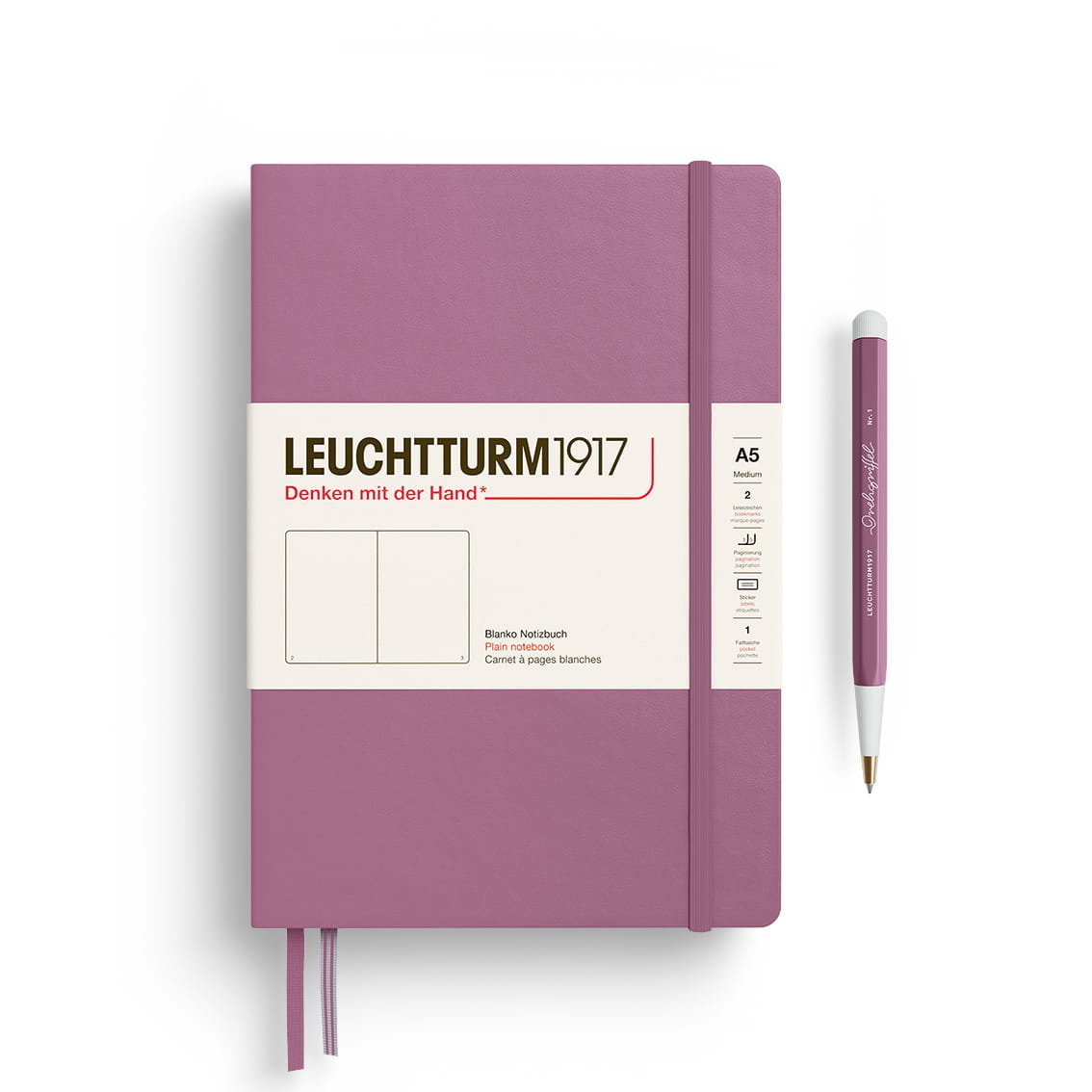 Notatnik Leuchtturm1917 Medium A5, gładki, Dusty Rose