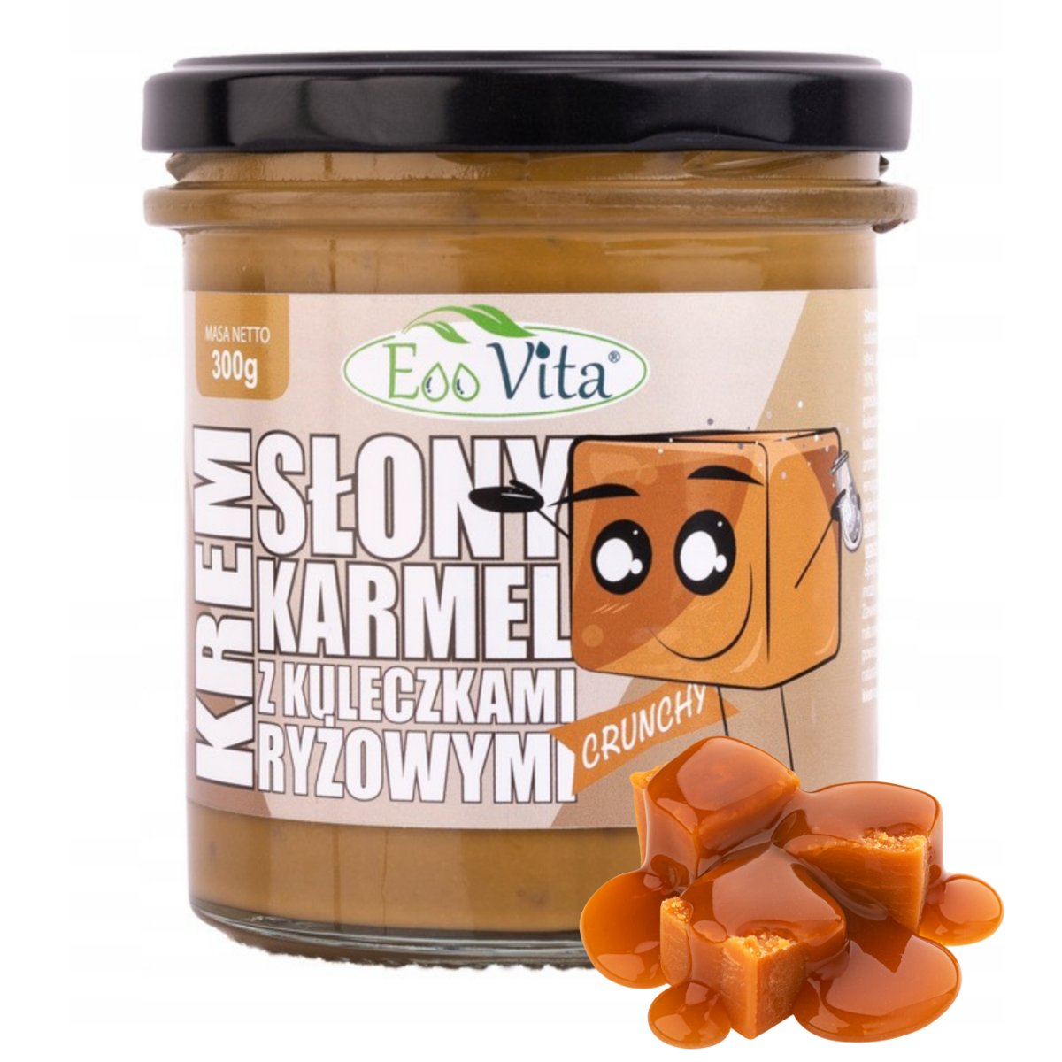 KREM SŁONY KARMEL ! Crunch ! BEZ CUKRU ! 300g EOOVITA