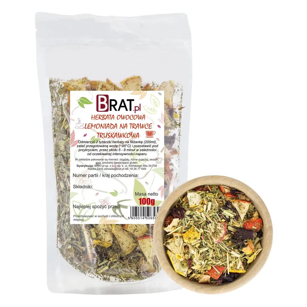 AROMATYCZNA Herbata OWOCOWA - Lemoniada na Trawce Truskawkowa 100g