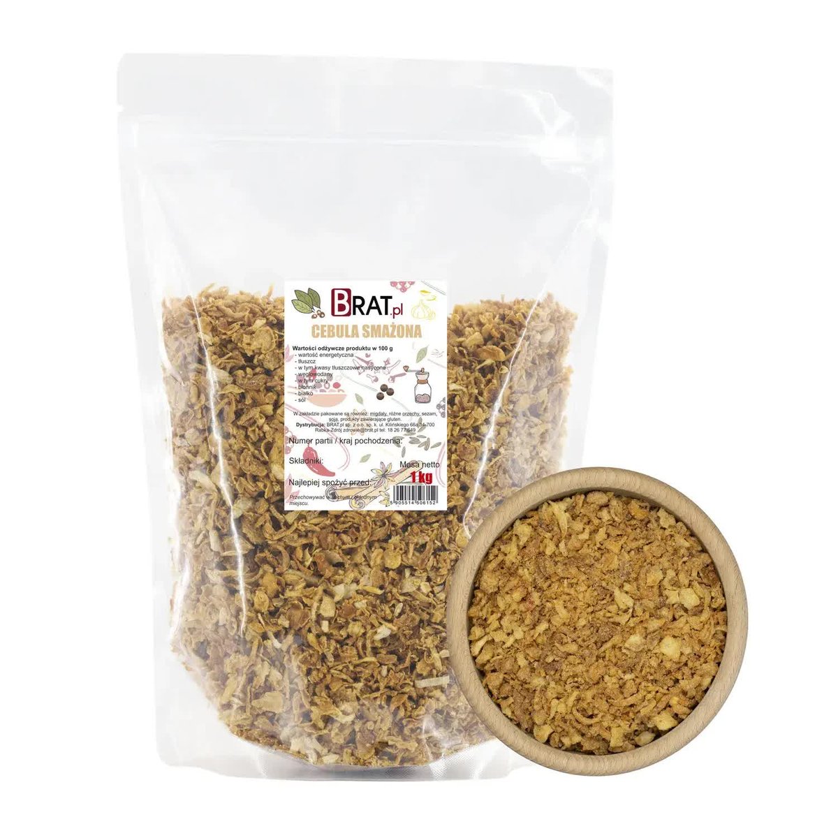 Cebula SMAŻONA (prażona) 1kg Wysoka JAKOŚĆ Produkt NATURALNY