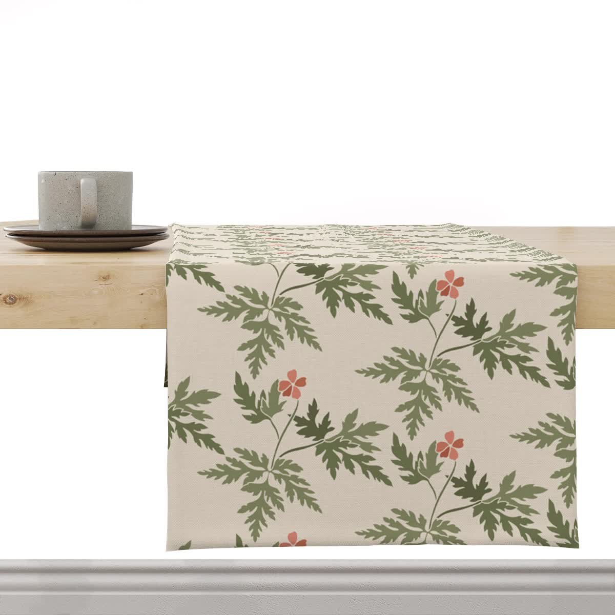 Bieżnik FLORAL wzór F35 delikatne czerwone kwiatki 40 x 220 cm