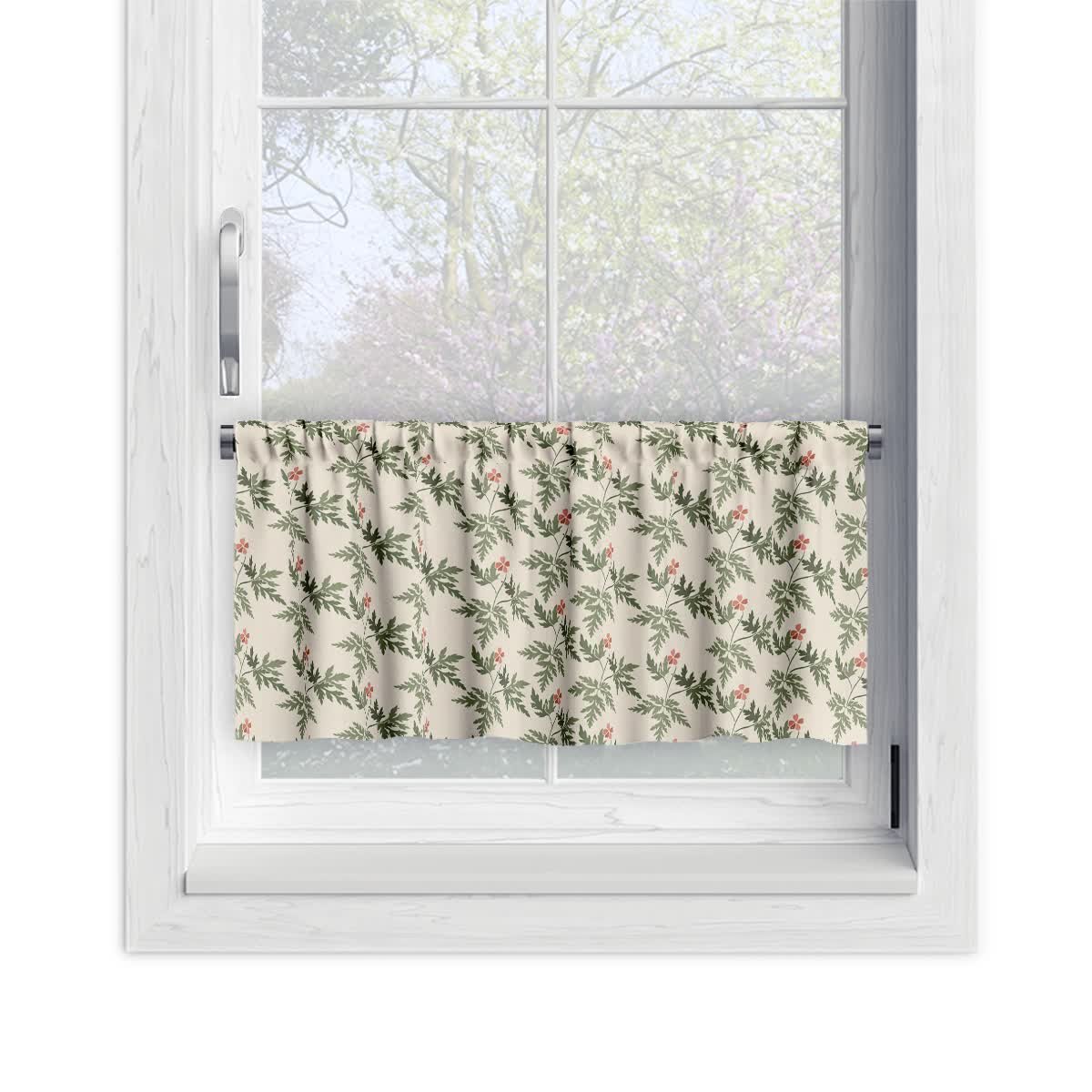 Zazdrostka FLORAL wzór F35 | delikatne czerwone kwiatki 45 x 180 cm