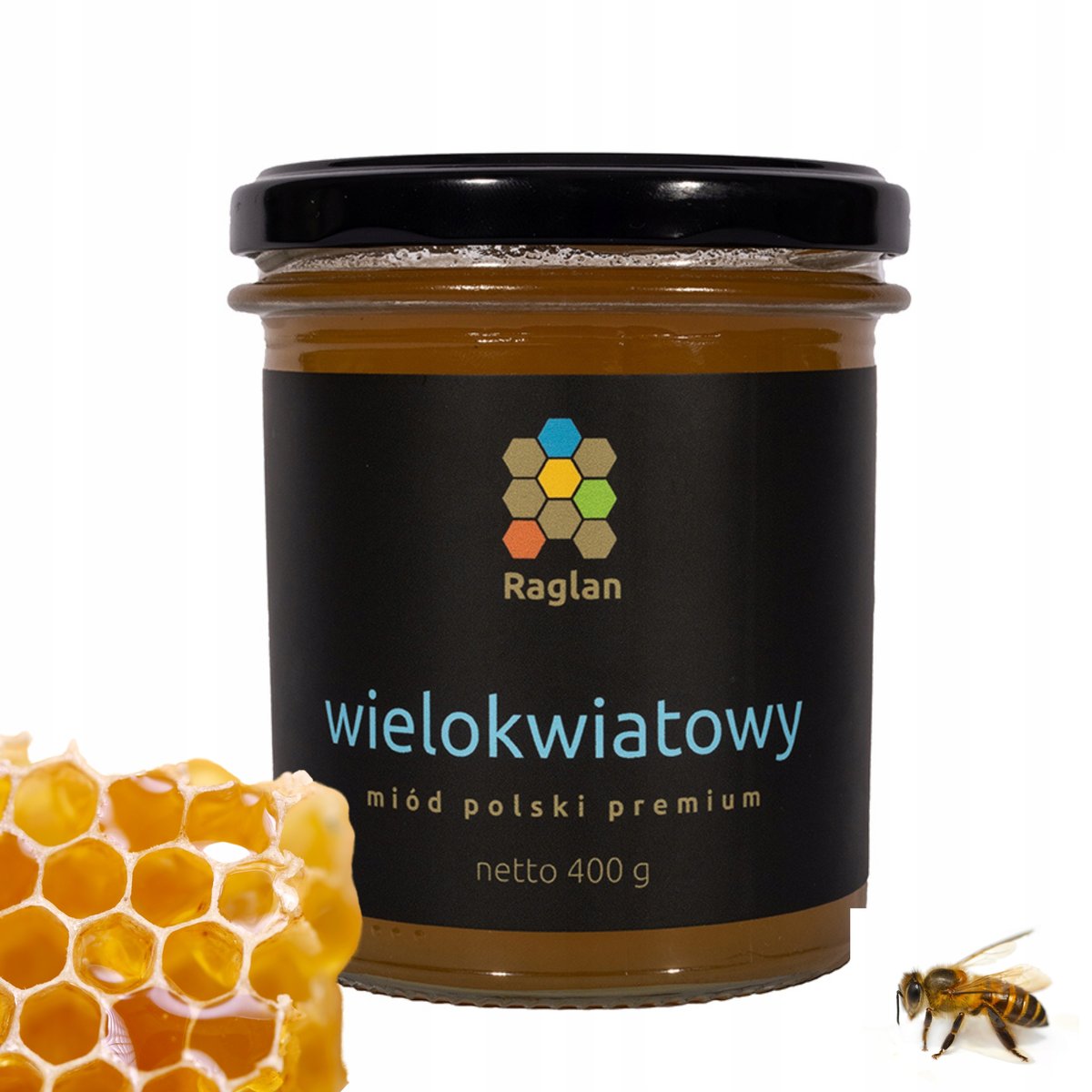 Polski Miód Wielokwiatowy RAGLAN z Polskiej Pasieki 400 g