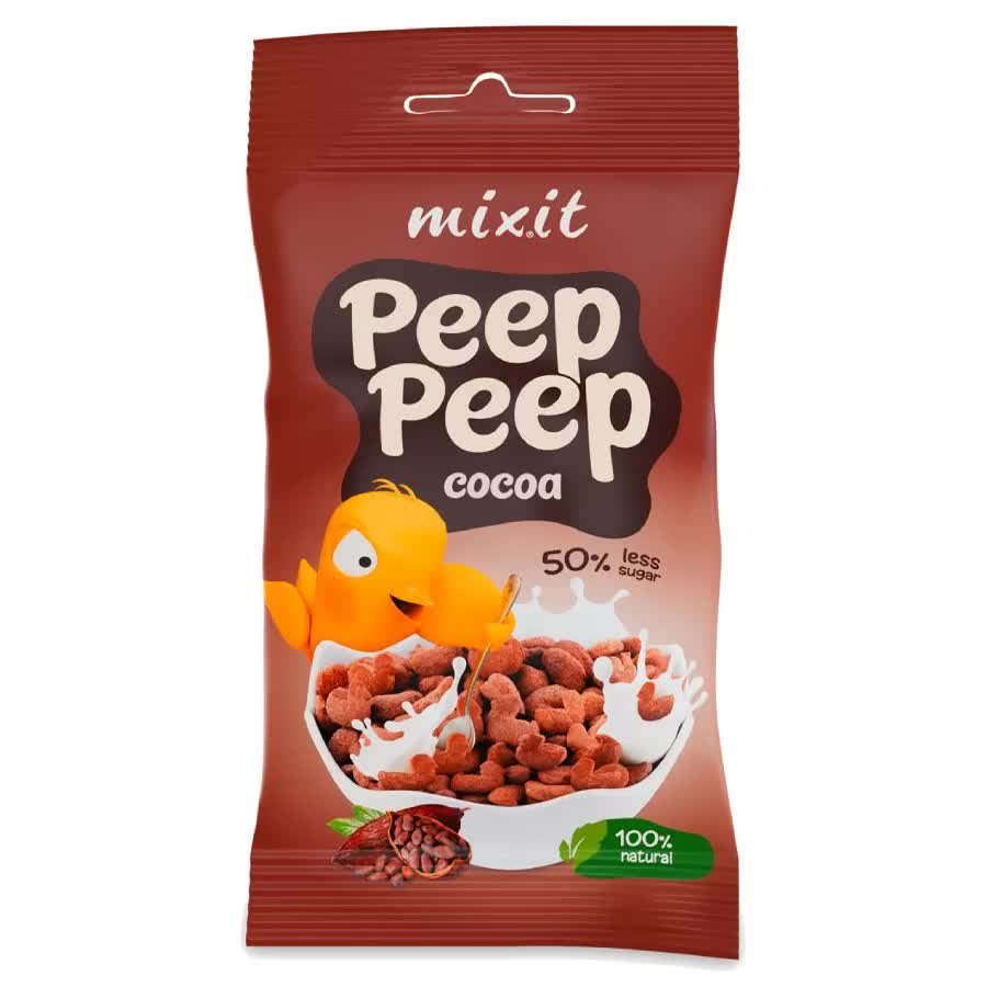 Płatki śniadaniowe Peep Peep - Kakaowe do Kieszeni Mixit, 25g