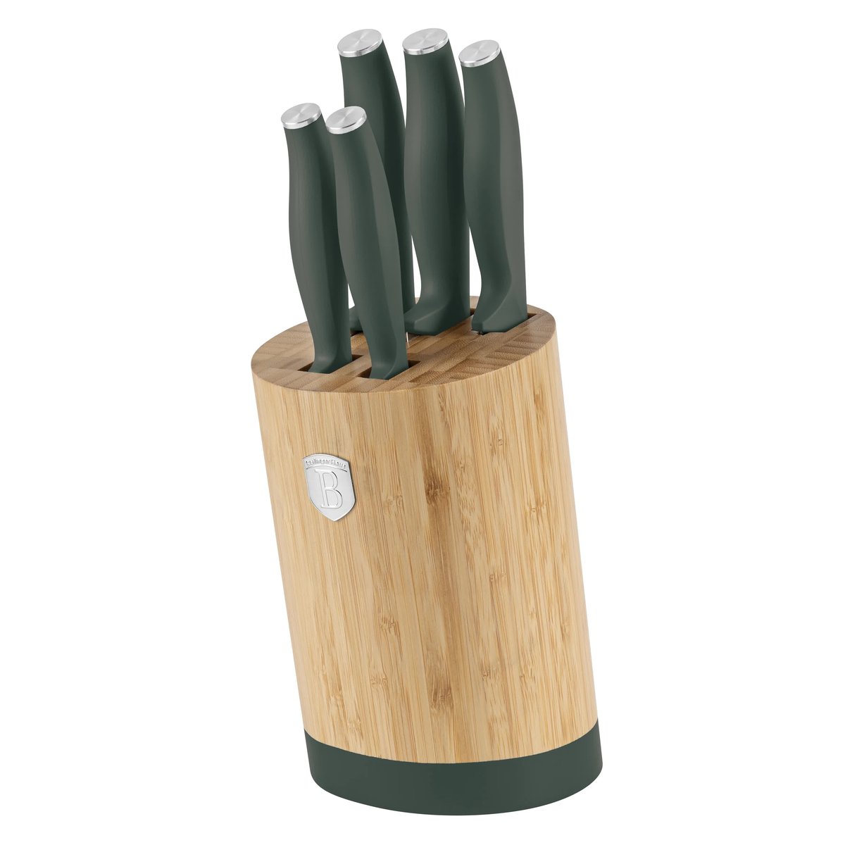 Zestaw noży w bambusowym zaokrąglonym  stojaku 6 el. BerlingerHaus Matte Green  BH-2757