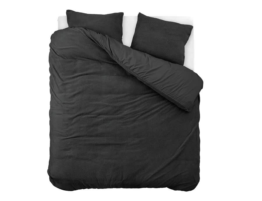 200X220 Teddy Kpl Pościeli Pluszowej Antracyt