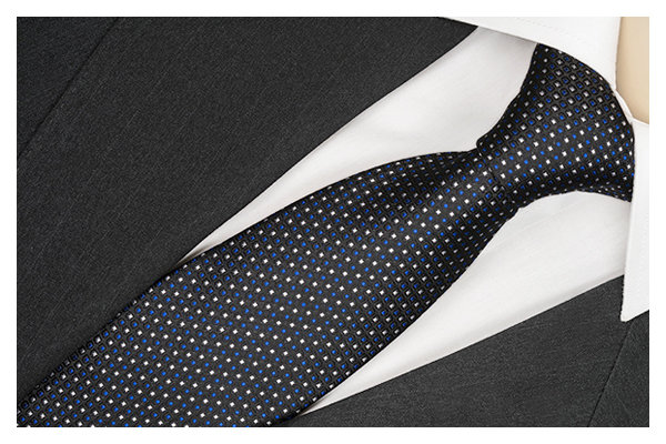 ŻAKARDOWY Krawat Męski Klasyczny Czarny rc261