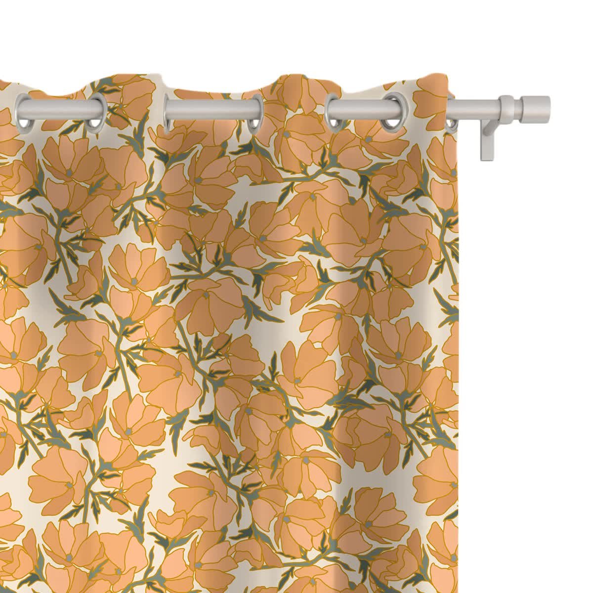 Zasłona FLORAL wzór F36 | maczki kalifornijskie 150 x 160 cm tkanina zaciemniająca