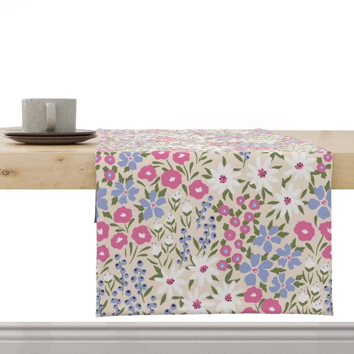 Bieżnik FLORAL wzór F41 rabata w odcieniach różu i fioletu 40 x 260 cm