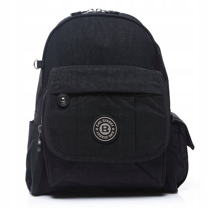 Mały Plecak Damski Lekki z Materiału na Urlop Czarny 10L Bag Street