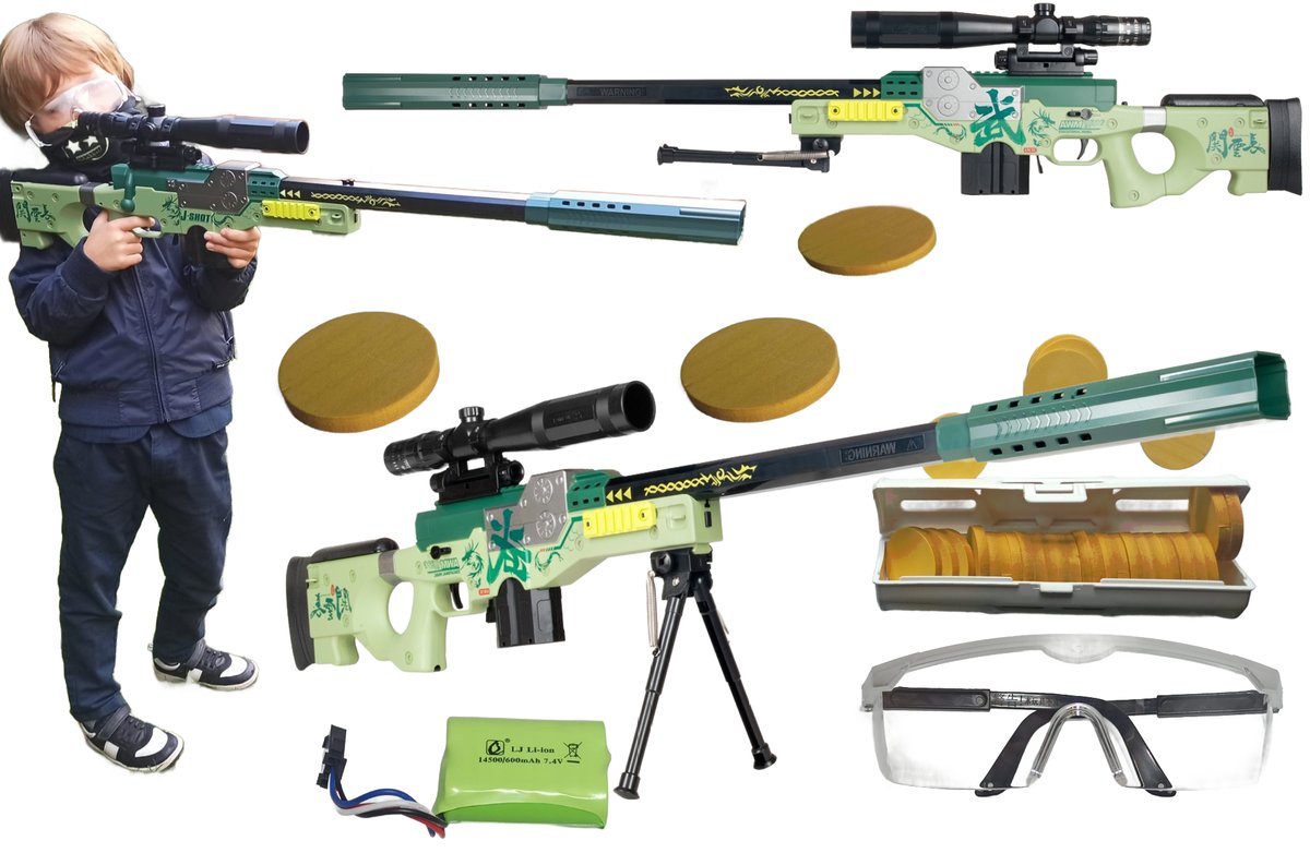 Pistolet Na Akumulator Karabin Snajperski 105cm STRZELA DYSKAMI snajperka