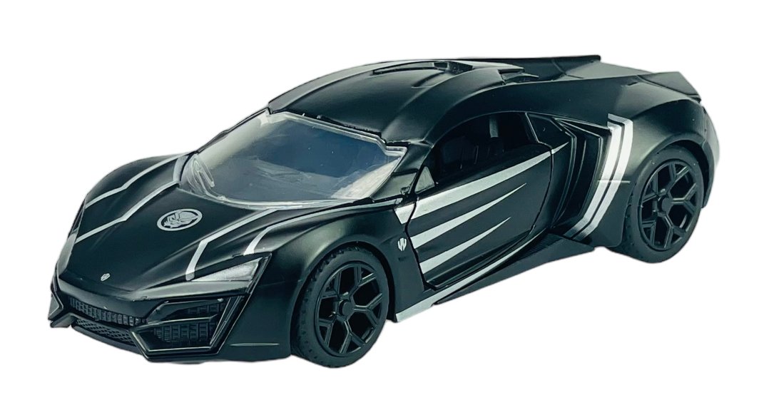 JADA MARVEL AVENGERS LYKAN HYPERSPORT BLACK PANTHER  CZARNY 1:32 253222005