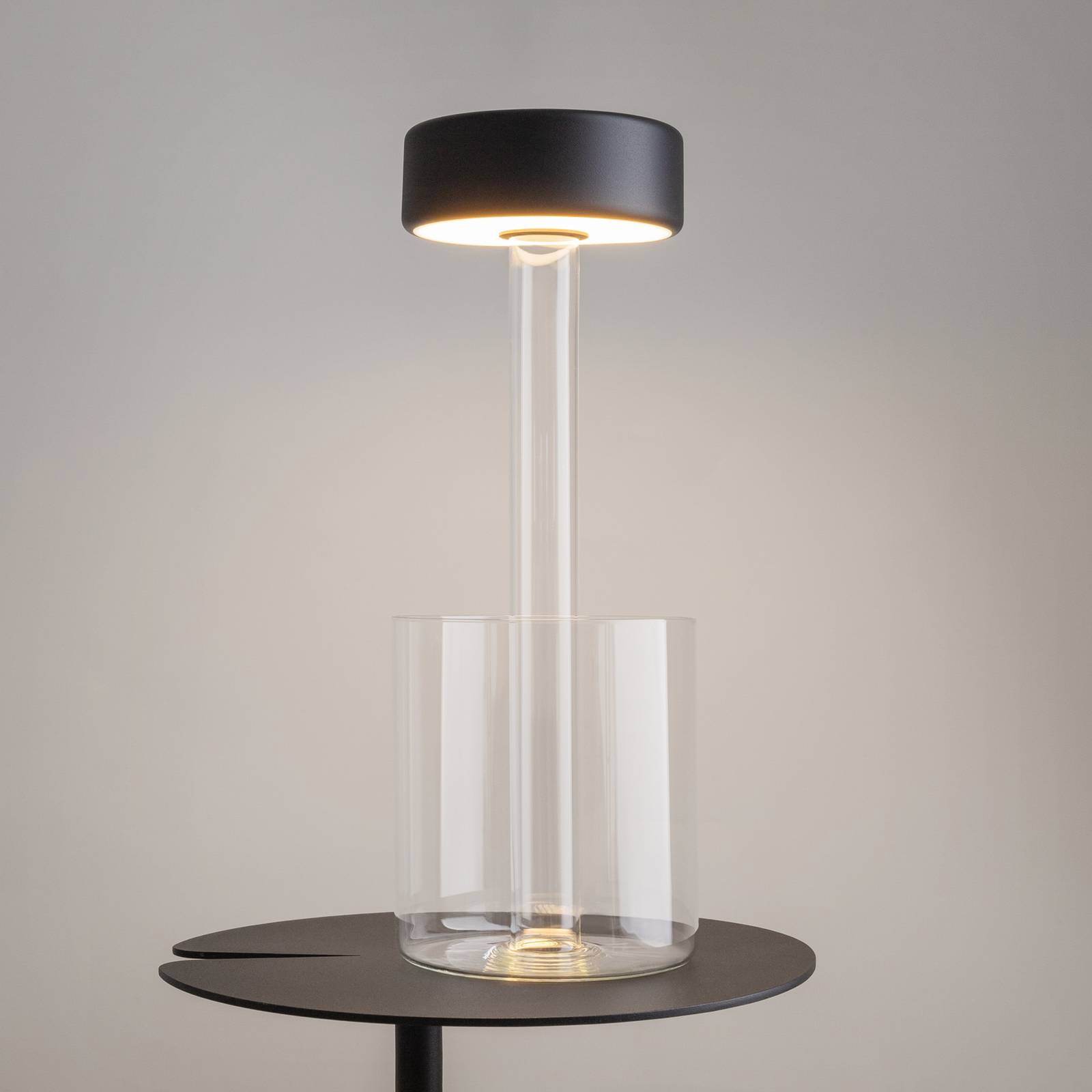 Akumulatorowa lampa stołowa LED Maytoni AI Collaboration, szkło, czarny