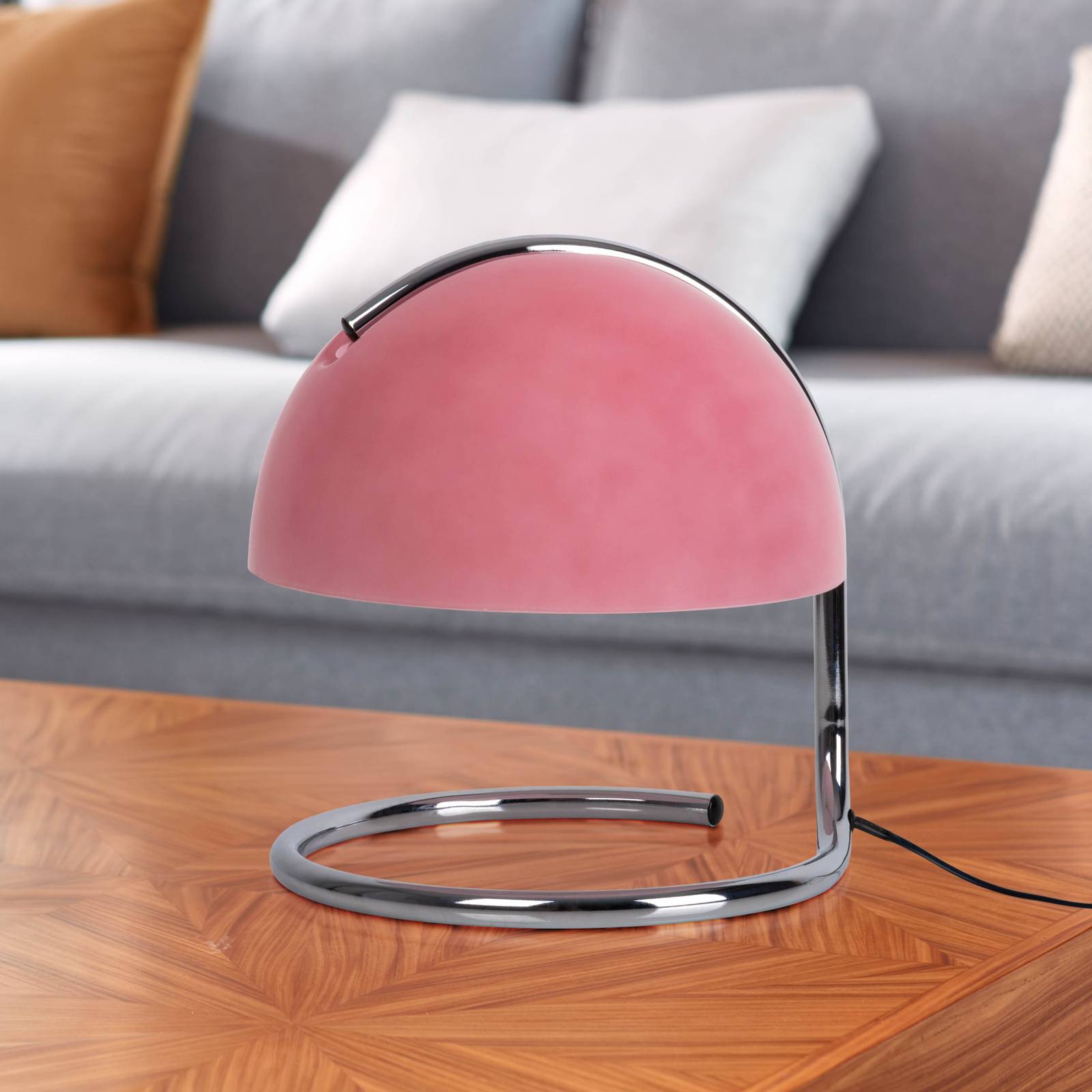 Näve Lampa stołowa Burano, różowa, wysokość 25 cm, szkło/metal, E27