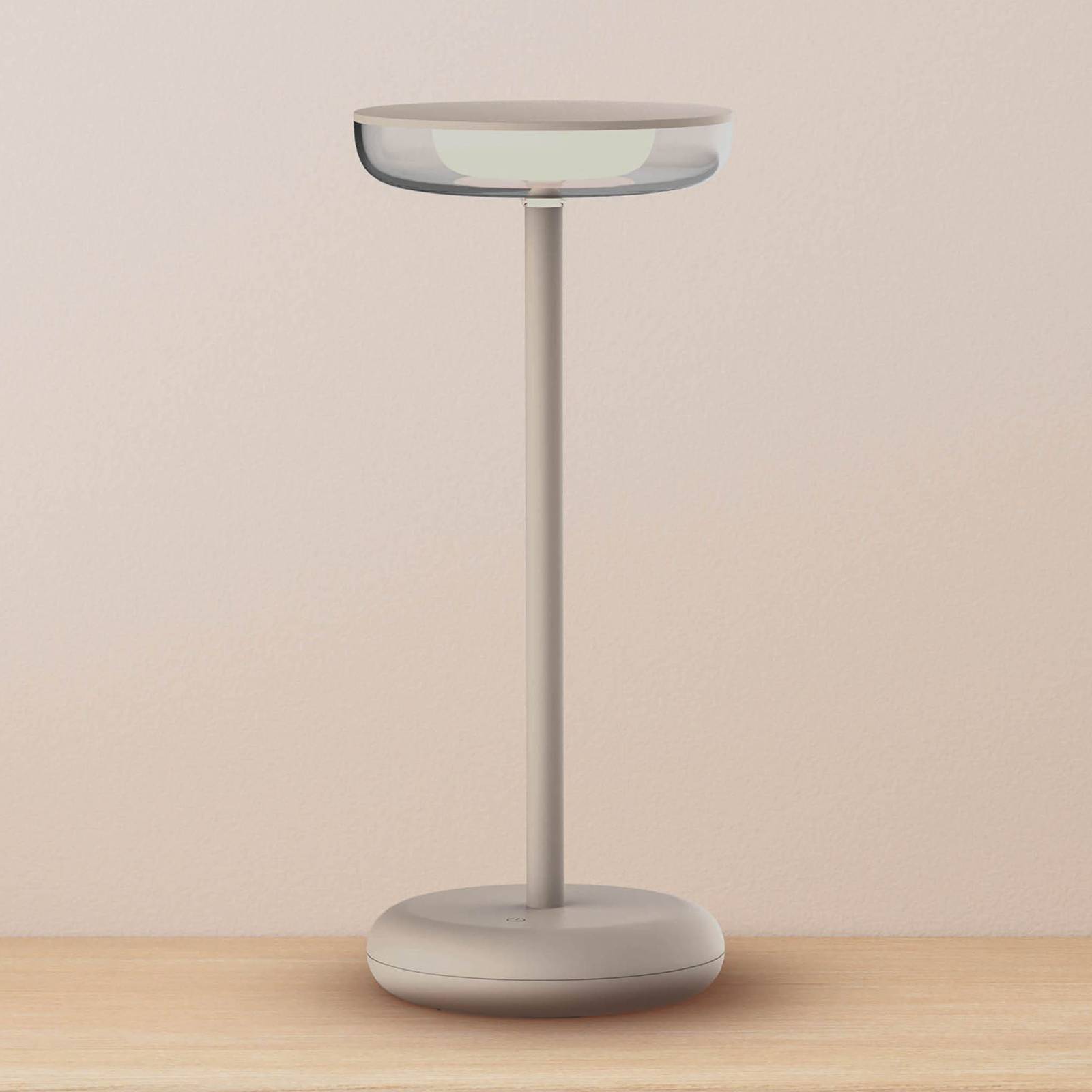 Näve Lampa tarasowa LED Pasi beżowa wysokość 26 cm metalowa dotykowa