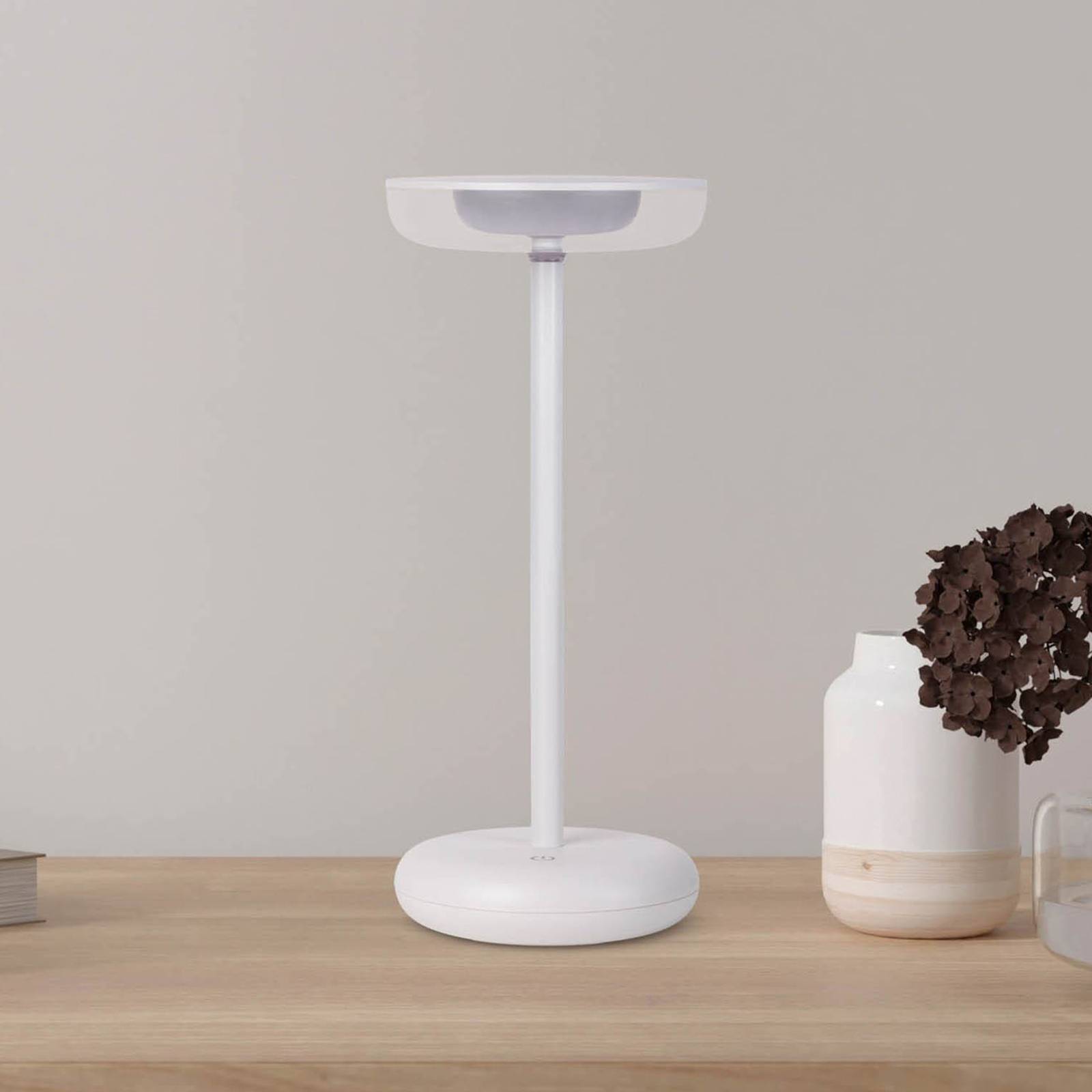 Näve Lampa tarasowa LED Pasi, biała Wysokość 26 cm Metal Touch