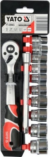 Yato Komplet nasadek z akcesoriami 3/8