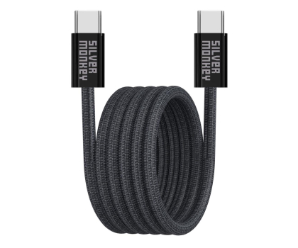 Silver Monkey Kabel magnetyczny USB-C 100W 2m czarny