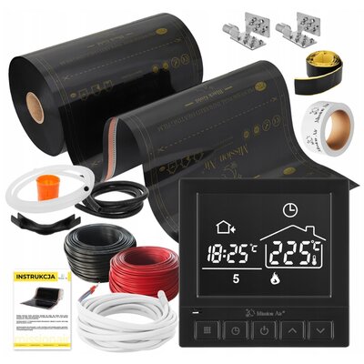 Folia grzewcza na podczerwień MISSION AIR Black Gold PTC 160W/m² (4mb x 50cm) + regulator Taurus Czarny