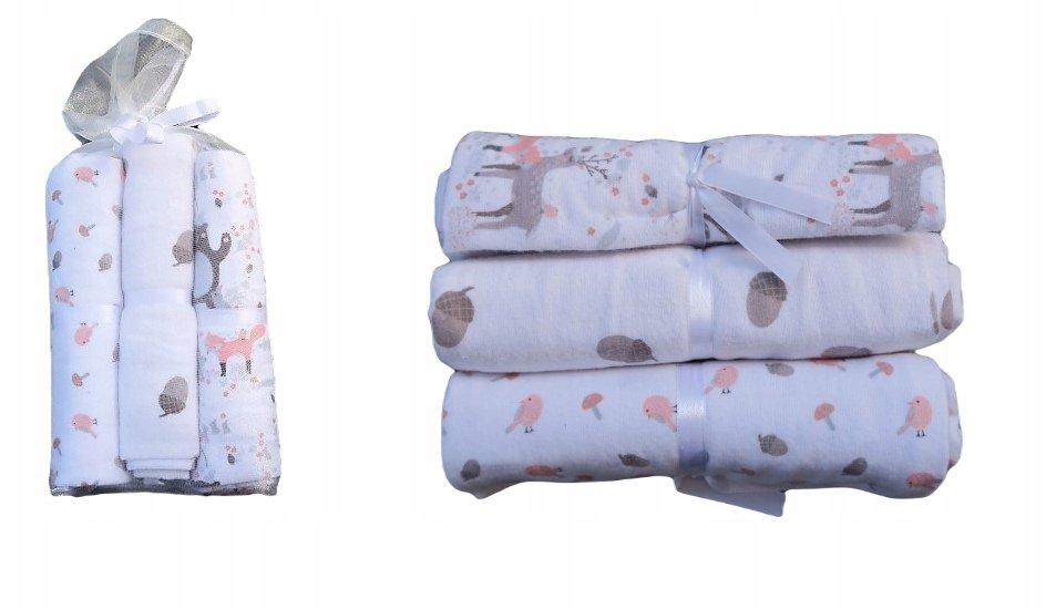 3x PIELUCHY flanelowa 70x80 cm BAWEŁNA PIELUSZKI