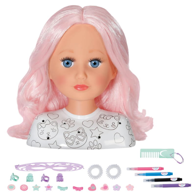 Baby Born Styling Artist Głowa Do Stylizacji + Akcesoria 22 Cm