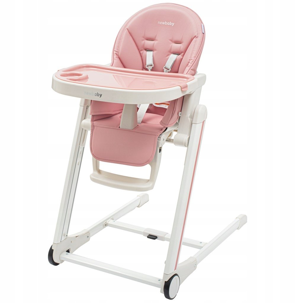Krzesełko do karmienia Muka NEW BABY dusty pink ekoskóra