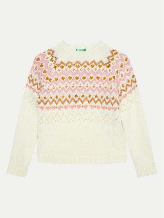 United Colors Of Benetton Sweter 1176Q107K Écru Regular Fit