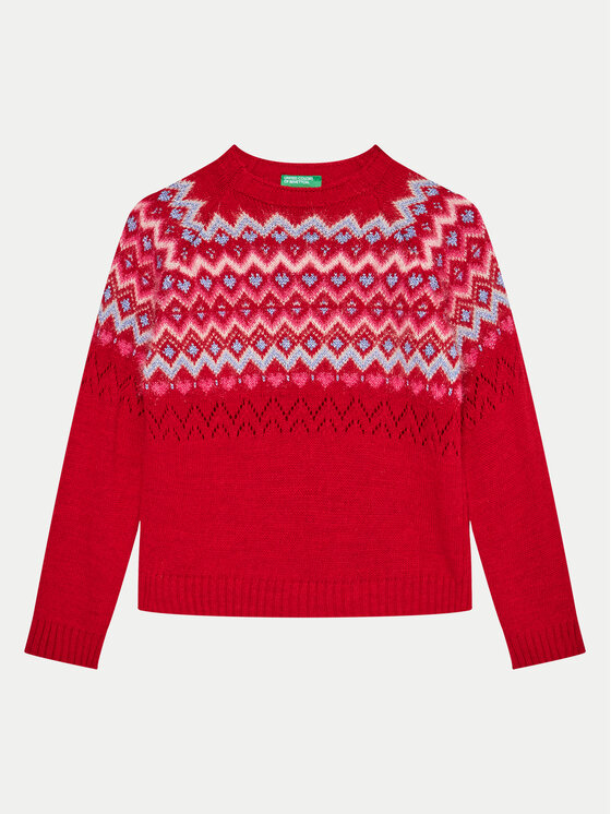 United Colors Of Benetton Sweter 1176Q107K Czerwony Regular Fit