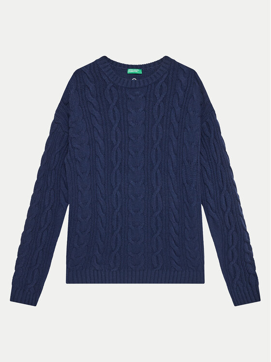 United Colors Of Benetton Sweter 1344C107G Granatowy Regular Fit