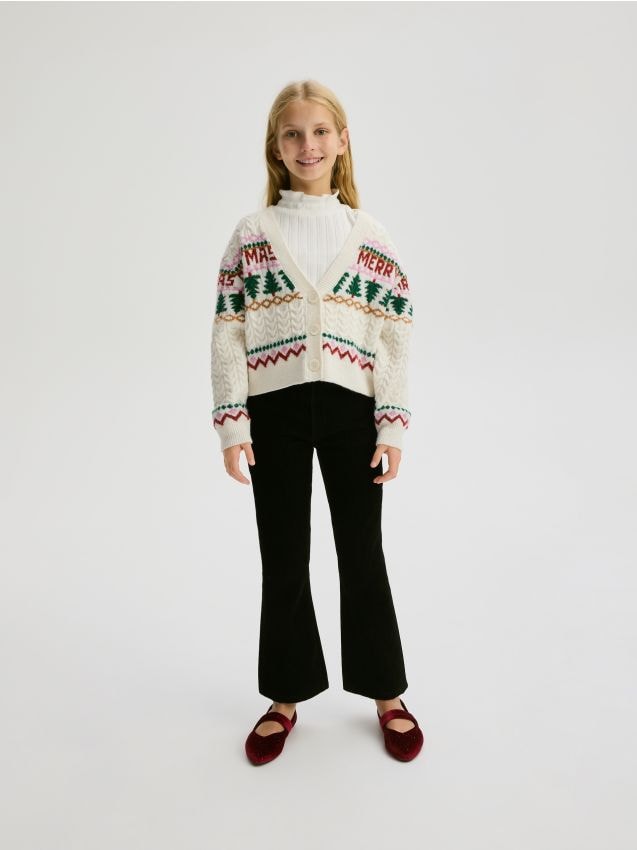 Reserved - Jeansy flare high waist - czarny