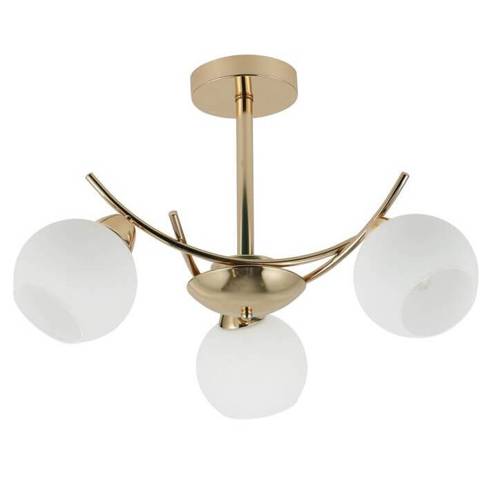 Sufitowa lampa do salonu Amos 33-37473 Candellux szklana złoty biały