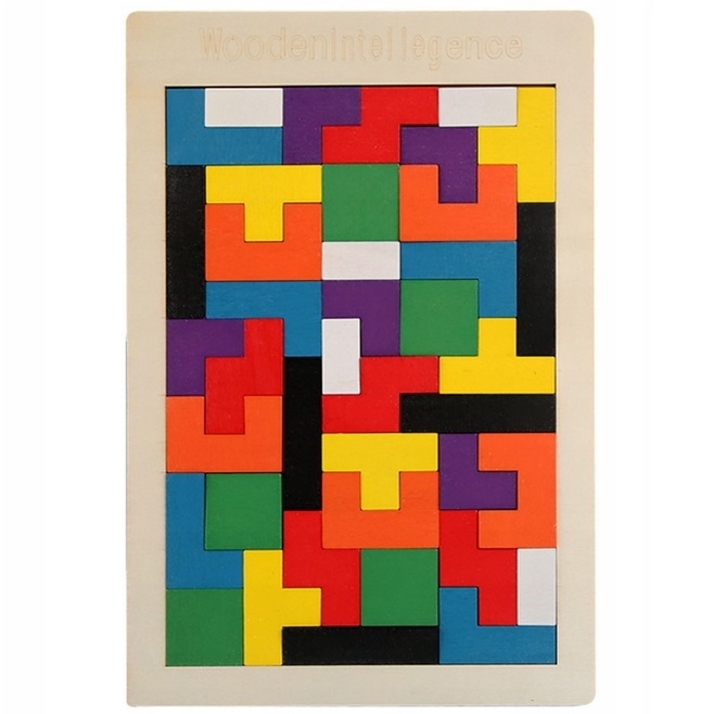 Puzzle drewniane Lean Toys logiczna układanka