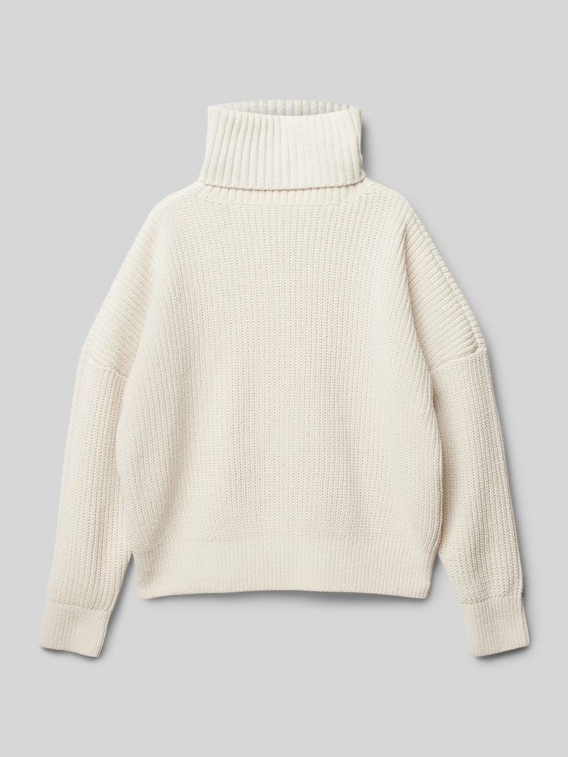 Golf o kroju oversized z miękkiego, prążkowanego materiału